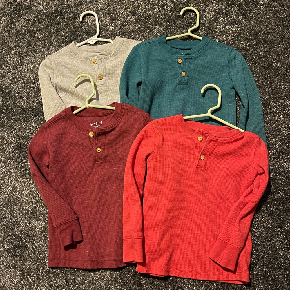 Jumping Beans Kids Long Sleeve Shirts - Gray, Teal, Red, Maroon
